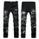 Miniatura: Skull Print Punk Men Vintage Slim Jeans Trousers Denim Pants