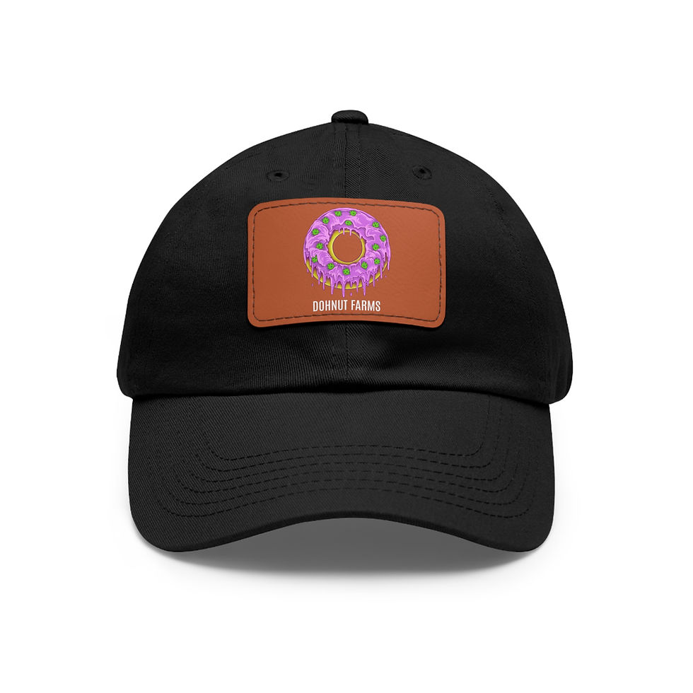 Dohnut Farms Dad Hat with Leather Patch (Rectangle)