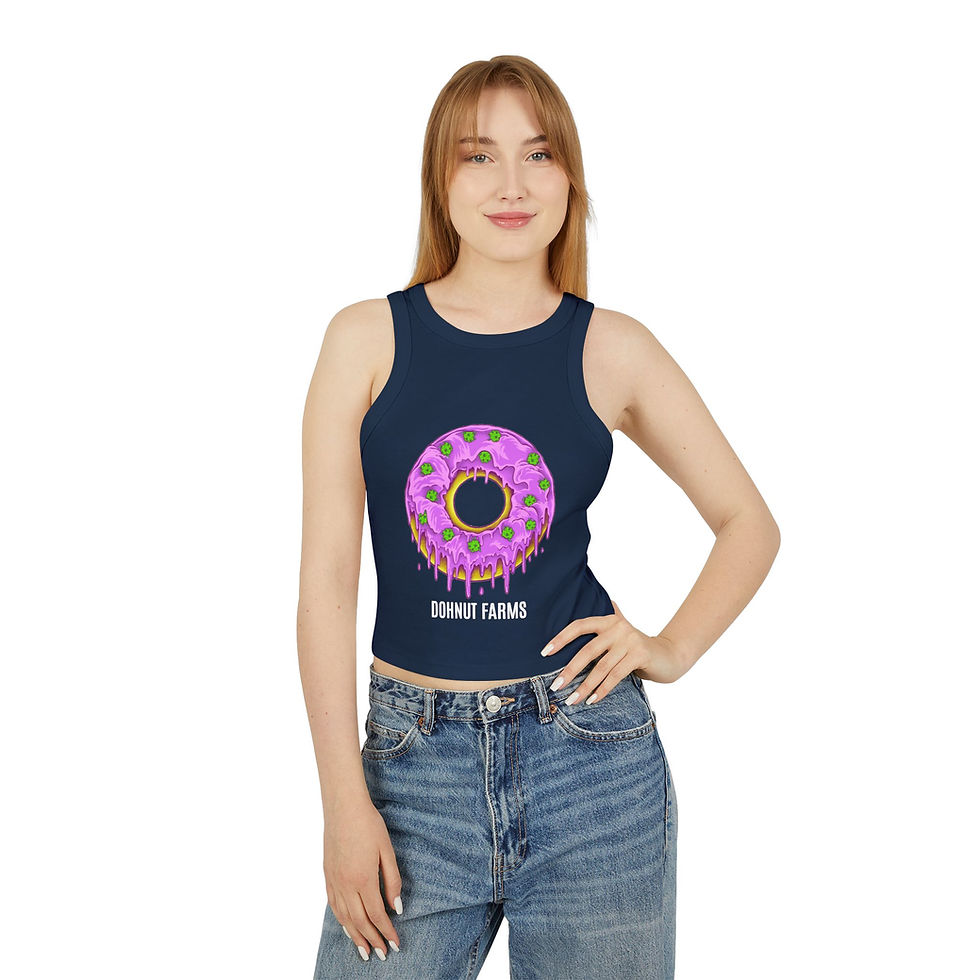 Dohnut Farms Women's Micro Rib Racer Tank Top