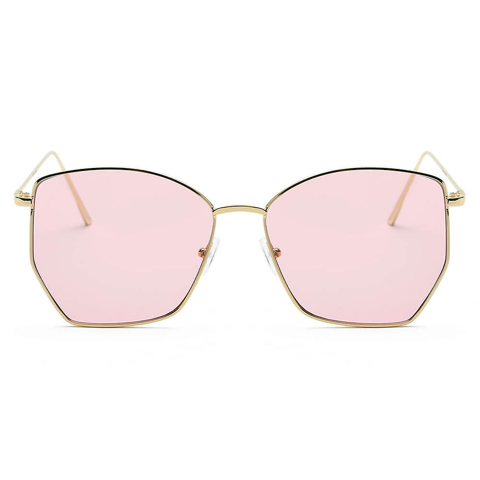 Thumbnail: Cardiff - Women Oversize Geometric Metal Fashion Sunglasses
