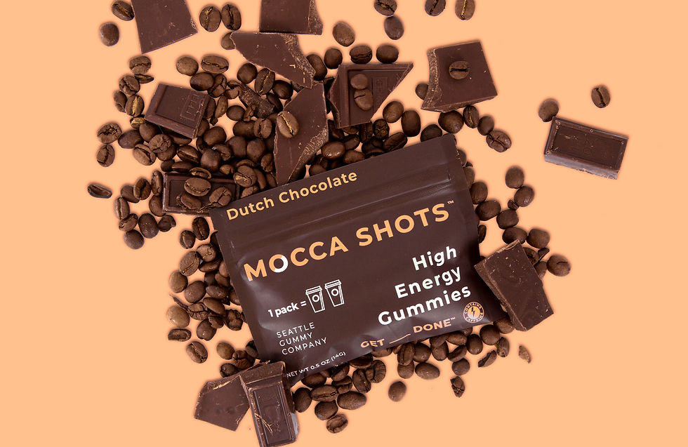 Thumbnail: Mocca Shots Energy Gummies with Caffeine | 12-Pack - Dutch Chocolate