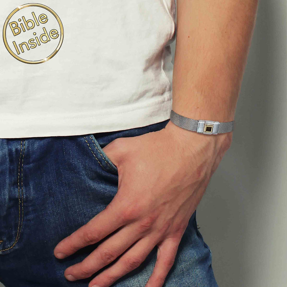 Thumbnail: Christian Bracelet for Men With the Entire Bible - Andrew3 Design