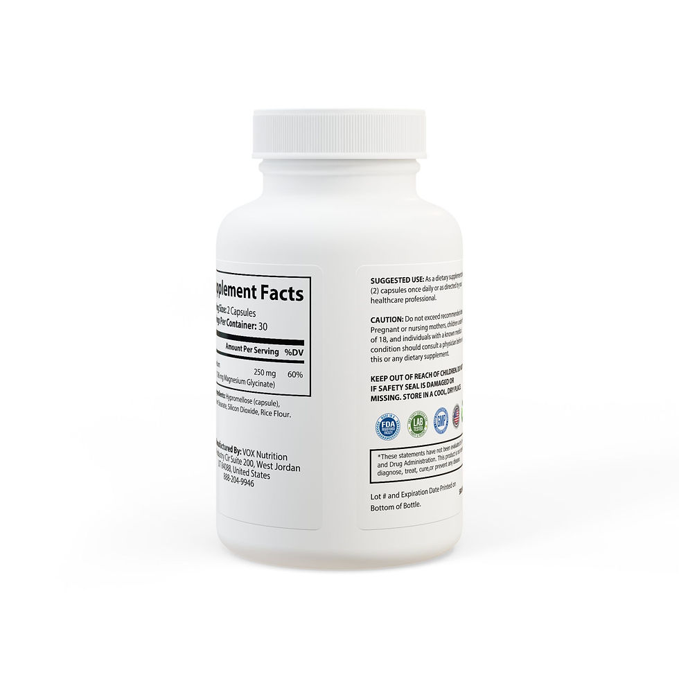 Magnesium Glycinate Supplement (60 Capsules) - Dohnut Farms 