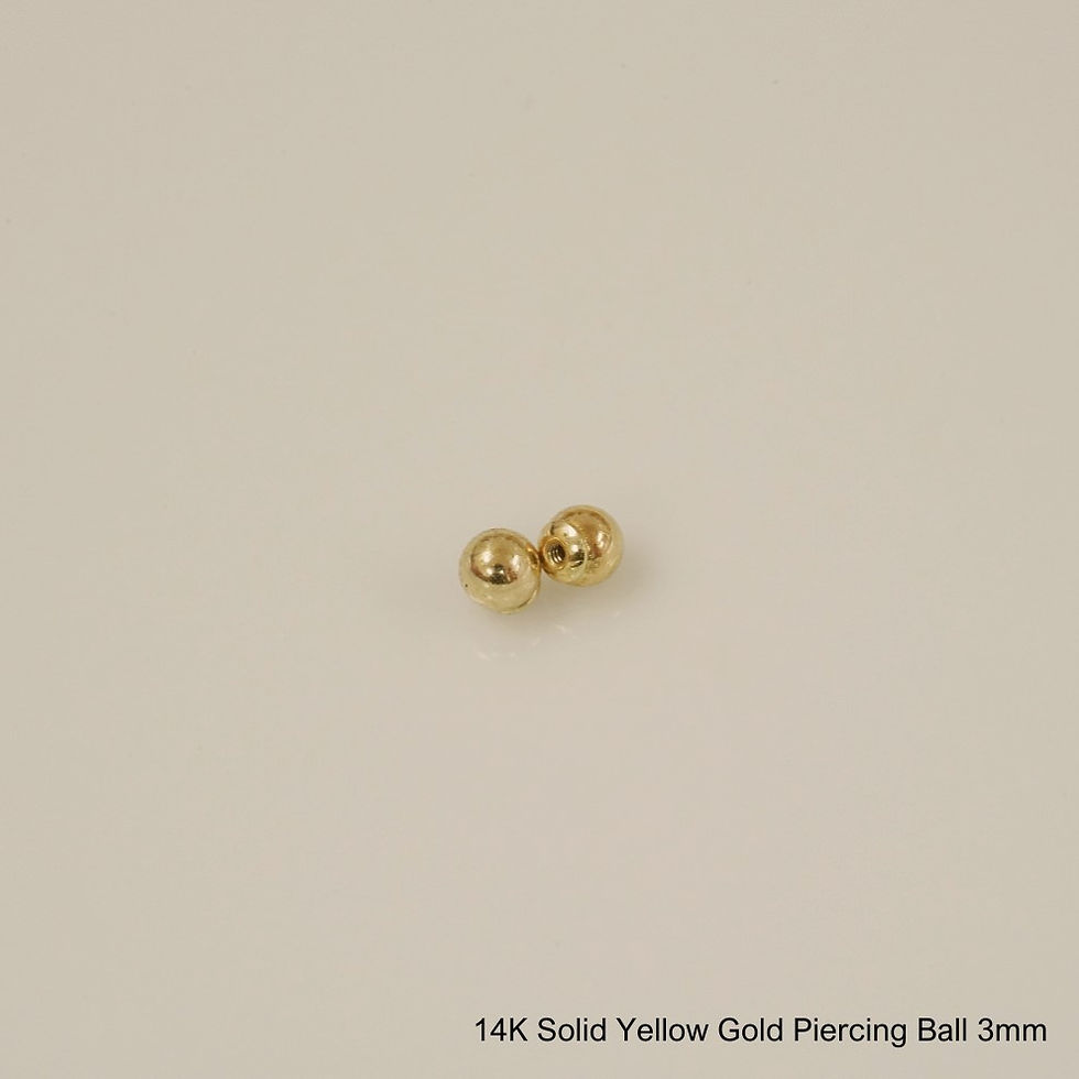 14K SOLID GOLD BALL PIERCING, 3mm-4mm-5mm-6mm