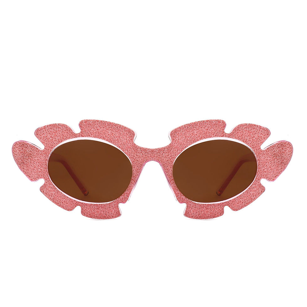 Thumbnail: Quiveria - Irregular Glitter Round Cut-Out Cat Eye Flower Design