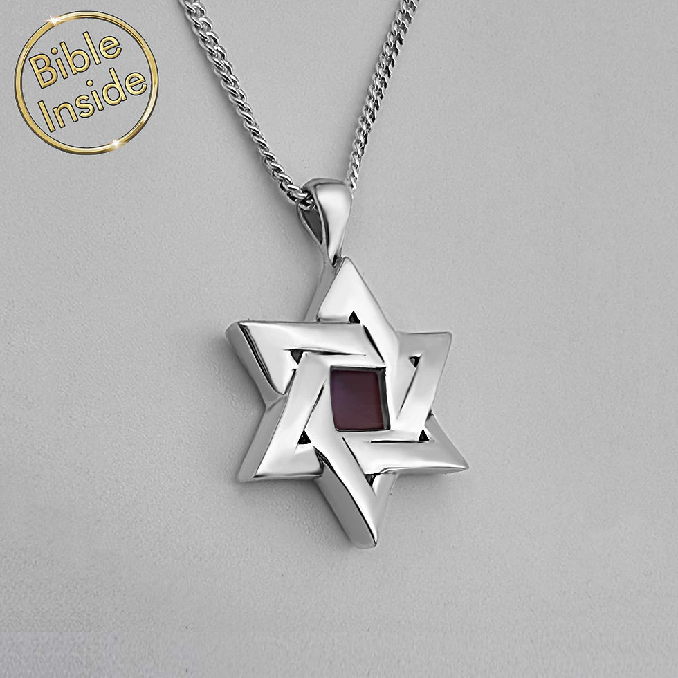 Miniatura: Star-Of-David Necklace With Nano Bible - Yisrael Design