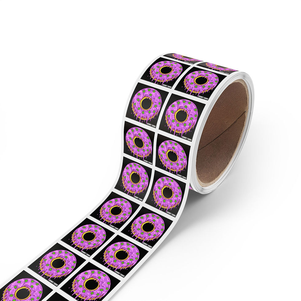 Dohnut Farms Square Sticker Label Rolls