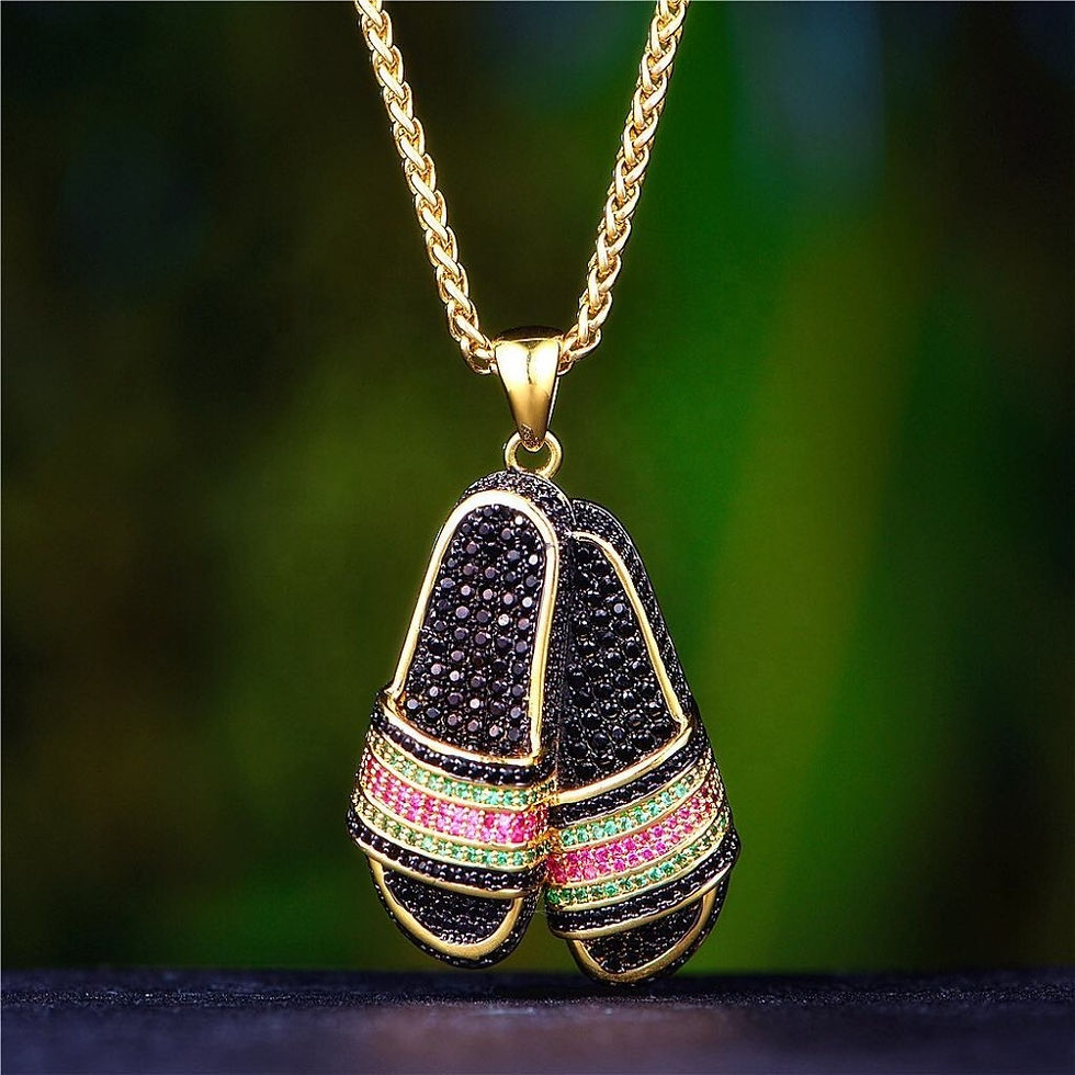 Miniatura: Slipper Shoes Pendant Necklace Iced Out
