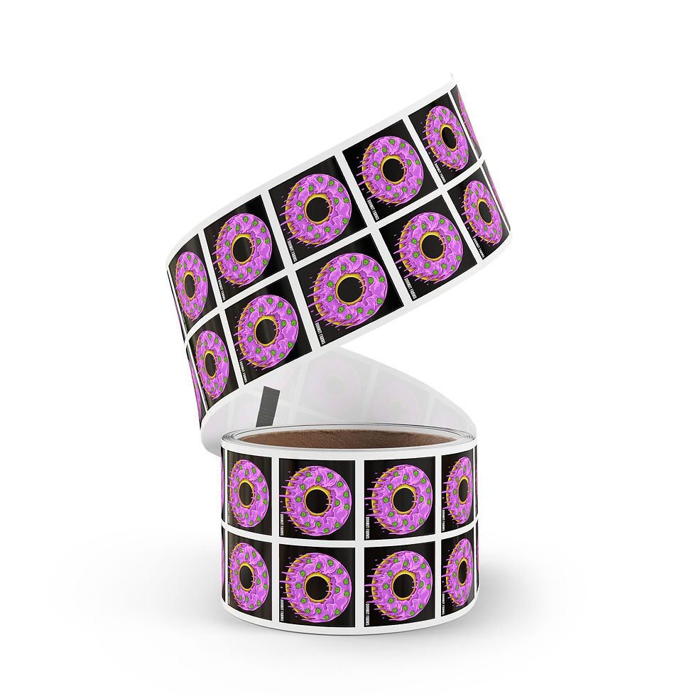 Dohnut Farms Square Sticker Label Rolls