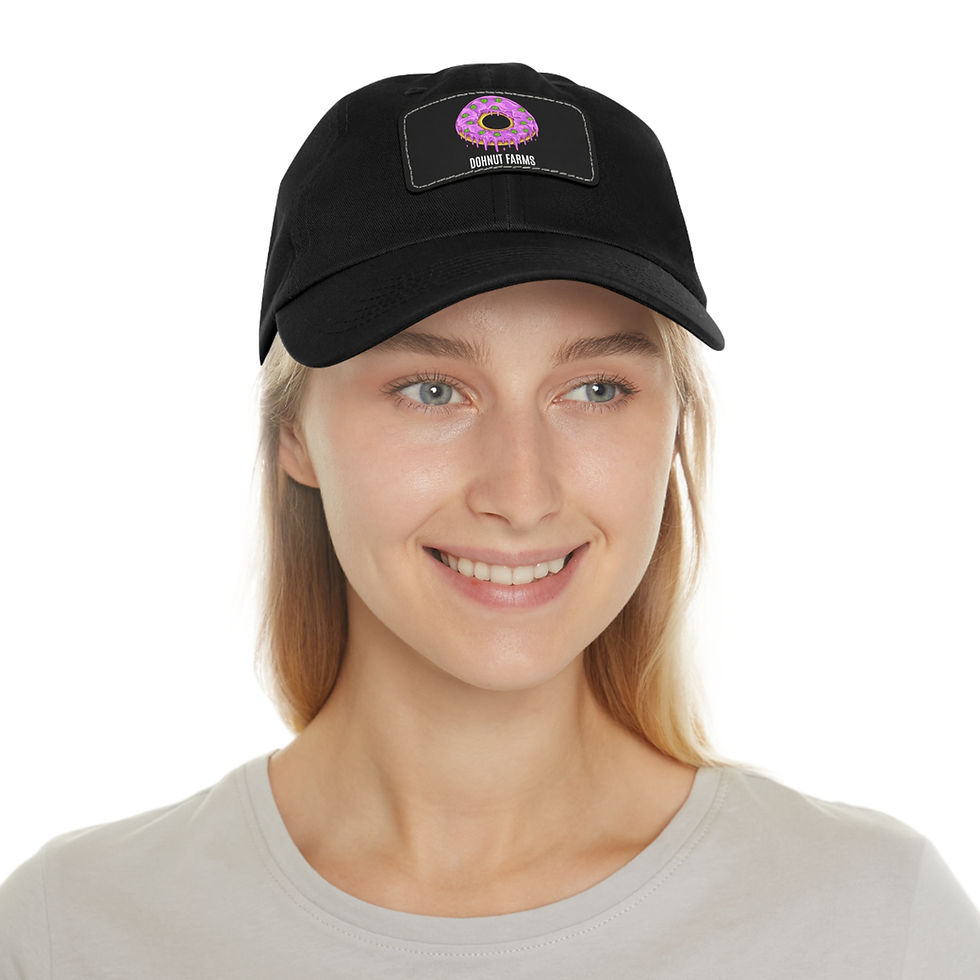 Dohnut Farms Dad Hat with Leather Patch (Rectangle)