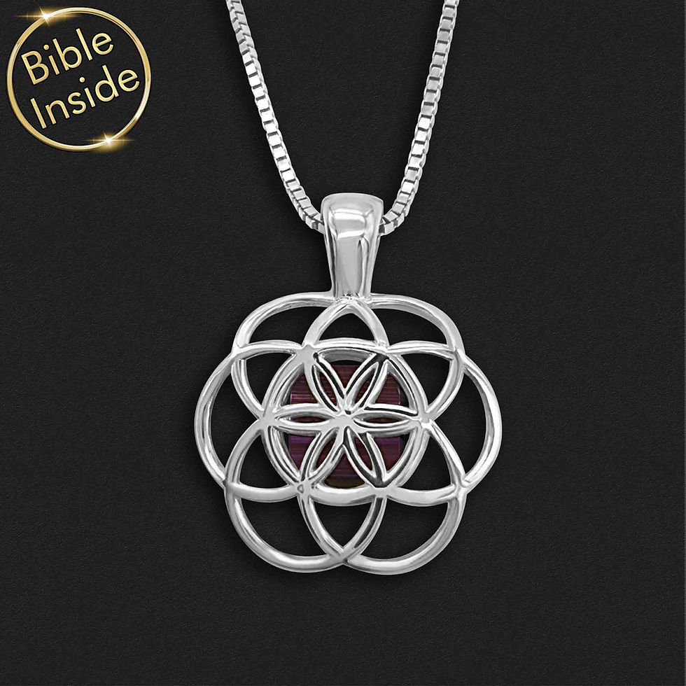Thumbnail: Seed of Life Necklace With Nano Bible - Harmony Design