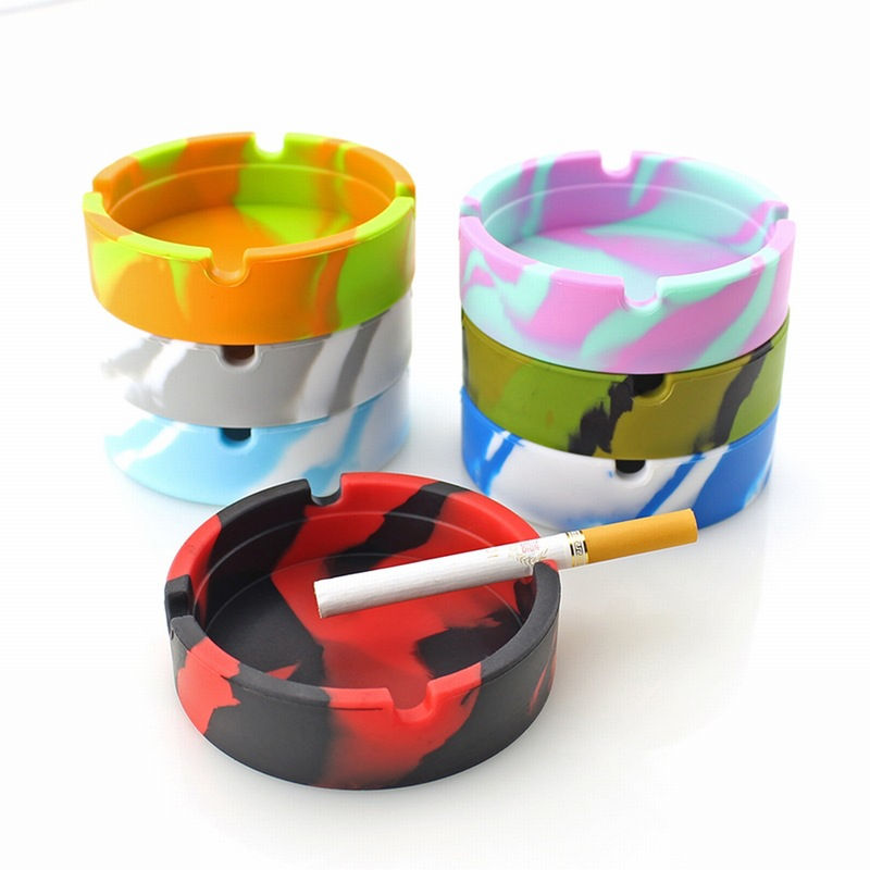 Thumbnail: Round High Temperature Resistant Silicone Ashtray Light in Night