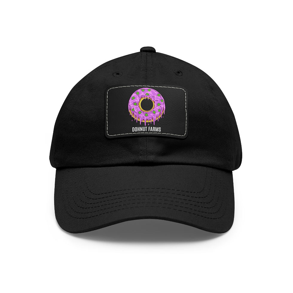 Dohnut Farms Dad Hat with Leather Patch (Rectangle)
