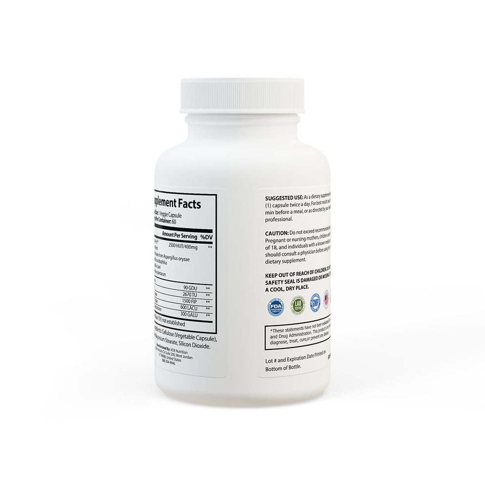 Digestive Enzyme Blend Supplement (60 Capsules) - Dohnut Farms 