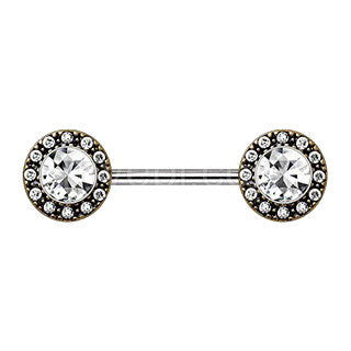 Miniatura: Antique Gold Plated Grand Cubic Nipple Bar