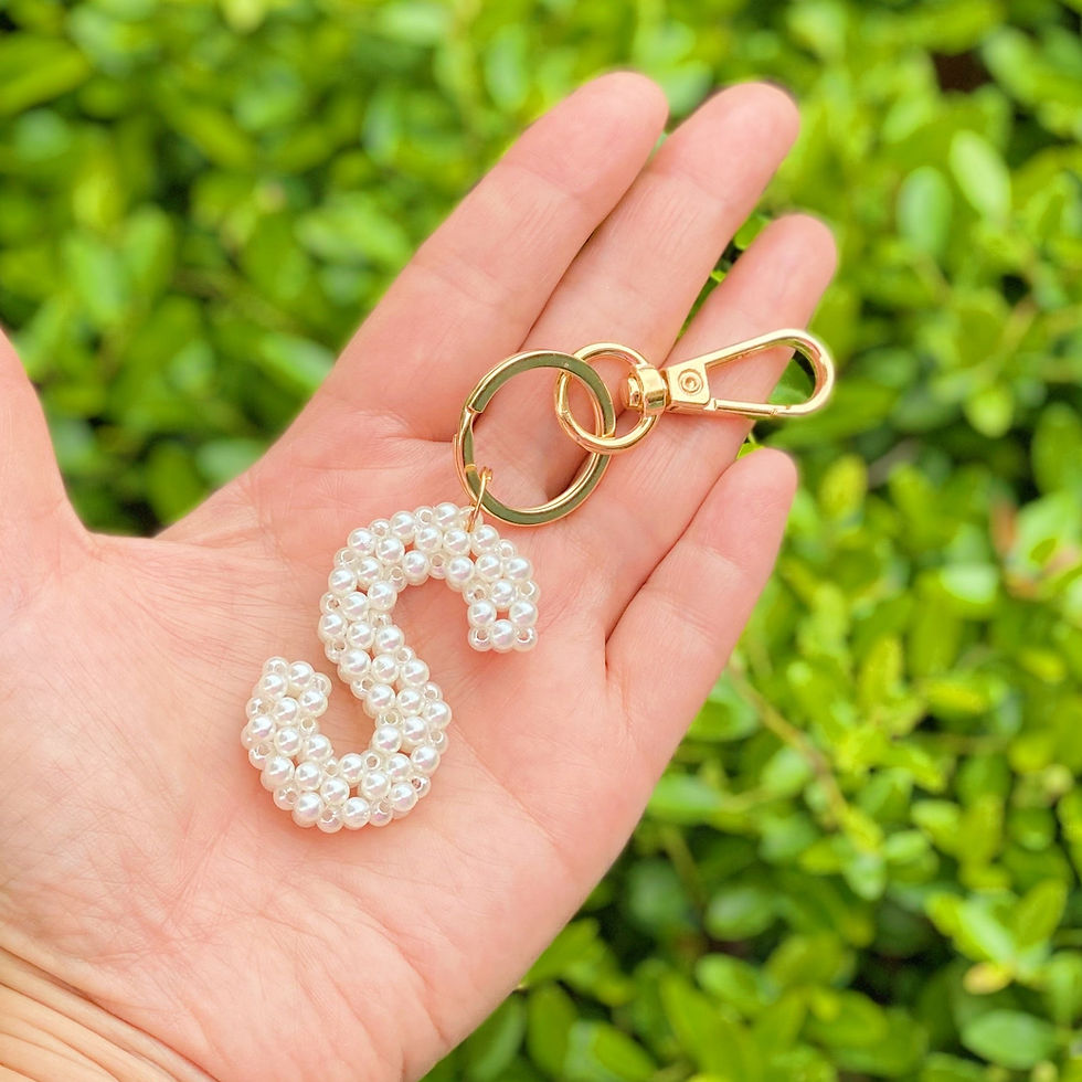 Miniatura: Hand Knitted Retro Pearl Initial Key Chain