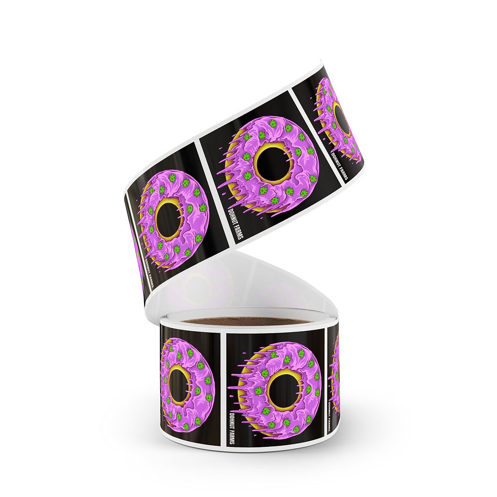 Dohnut Farms Square Sticker Label Rolls