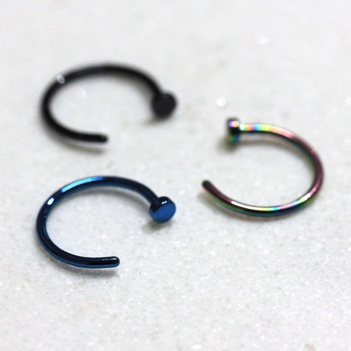 Miniatura: PVD Plated 20GA Nose Hoop Ring