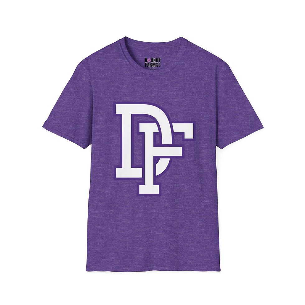 Thumbnail: DF Monogram Graphic T-Shirt — Retro Purple Outline Logo