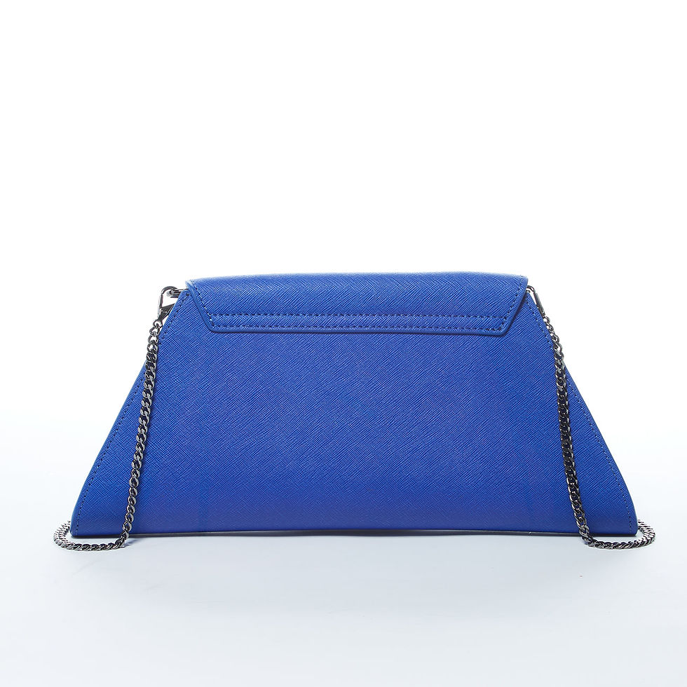 Thumbnail: Angelica Cobalt Blue Leather Clutch Bag