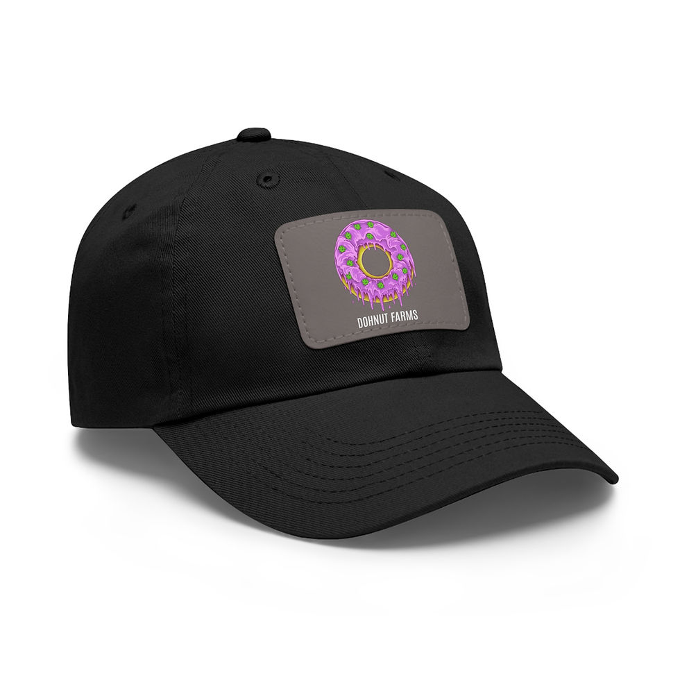 Dohnut Farms Dad Hat with Leather Patch (Rectangle)