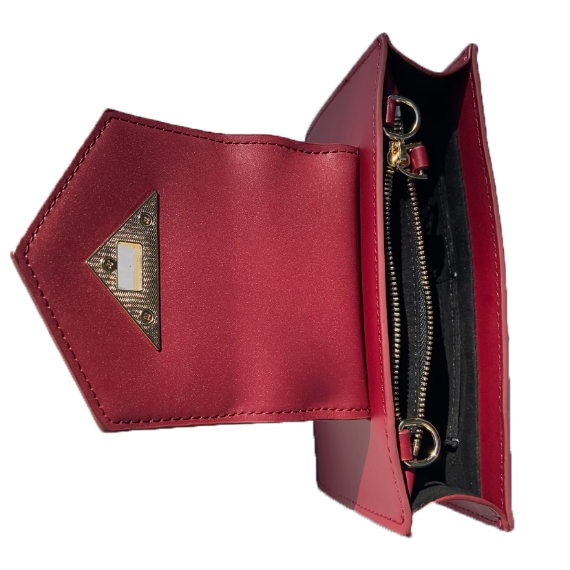 Thumbnail: Mary Small Crossbody Leather Wristlet Burgundy