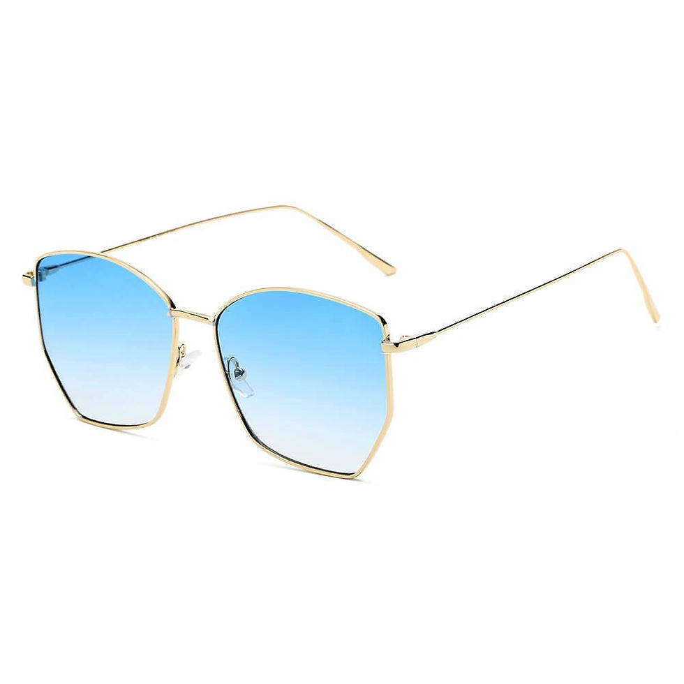 Thumbnail: Cardiff - Women Oversize Geometric Metal Fashion Sunglasses