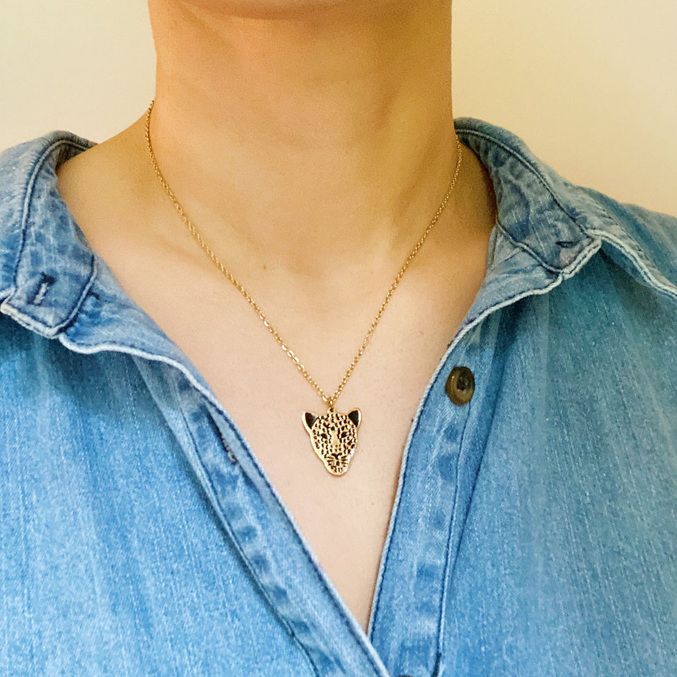 Thumbnail: Golden Leopard Pendant Necklace