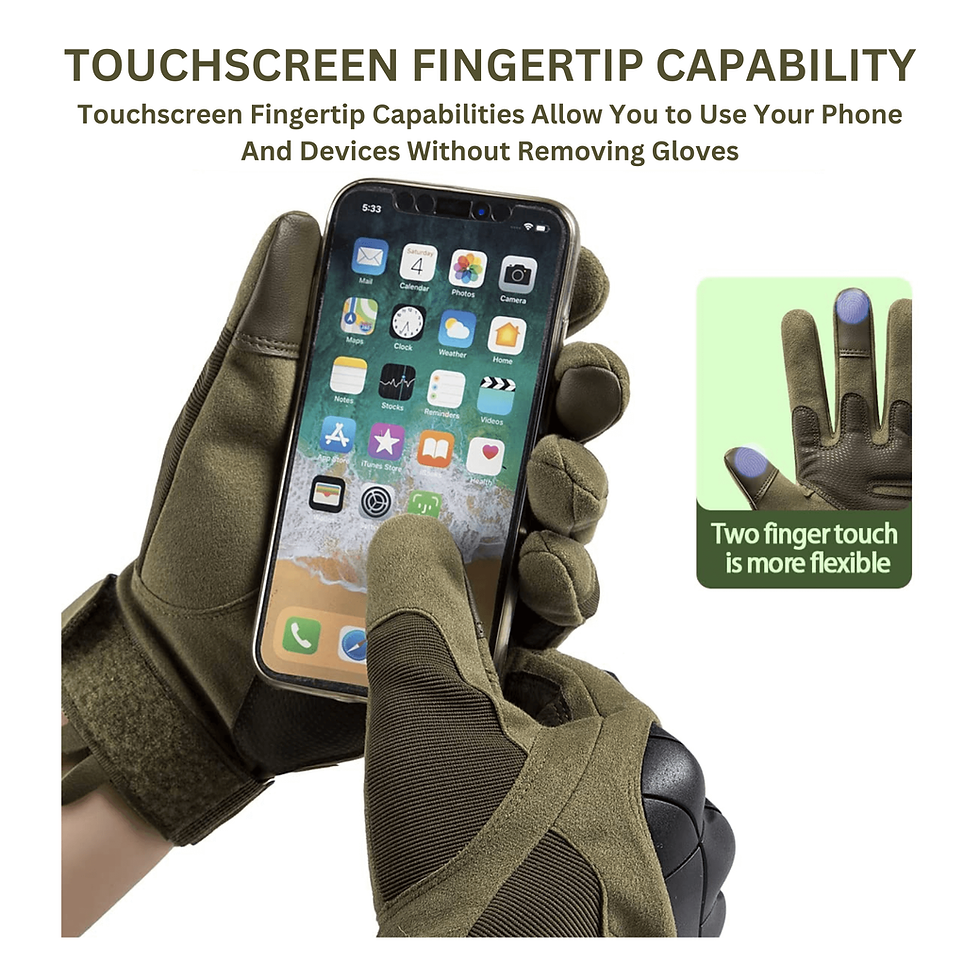 Miniatura: Tactical Military Airsoft Gloves With Touchscreen Fingertip Capability
