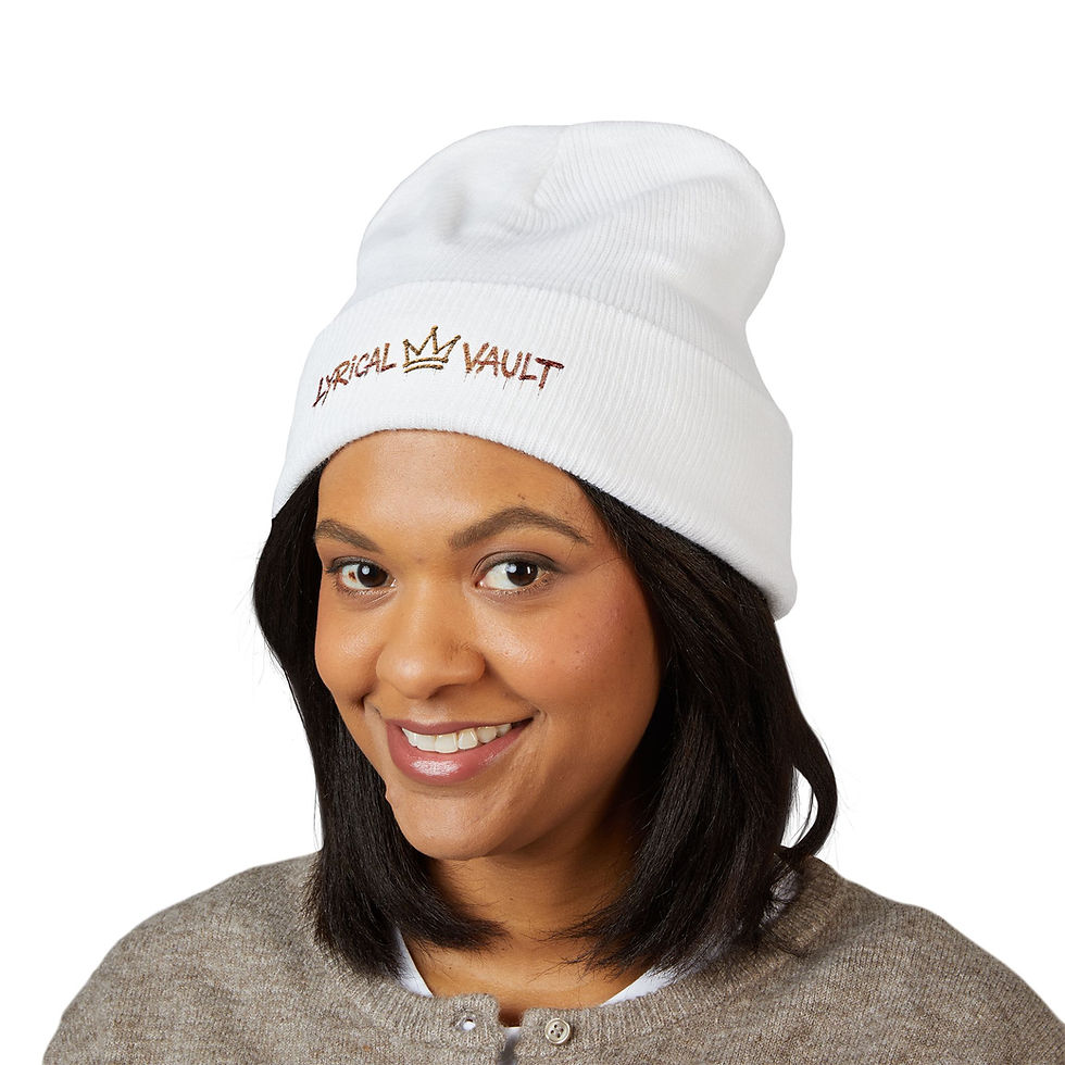 Miniatura: Embroidered "Lyrical Vault" Crown Cuffed Beanie