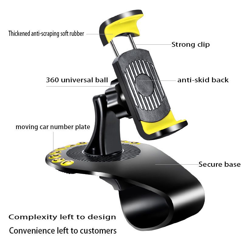 Miniatura: Car Phone Holder Temporary Parking Phone Number Plate 360 Degree Rotatable
