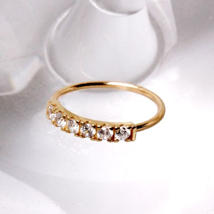 Miniatura: 14Kt. Yellow Gold Multi-Jeweled Nose Hoop