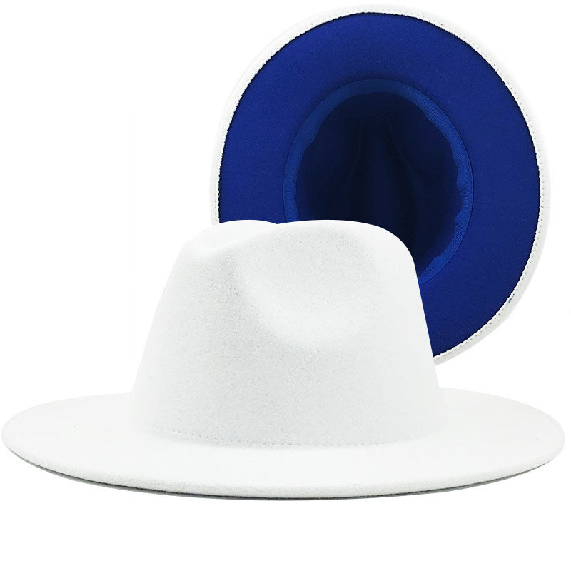 Wide Brim 2 Tone Party Hats Men Women Fedora Hats