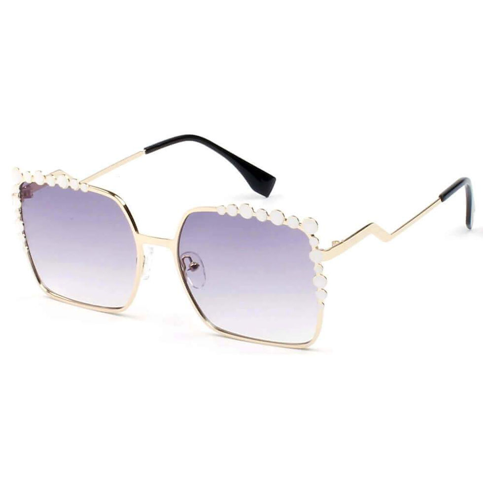 Miniatura: CHICO | Luxury Fashion Oversized Square Metal Frame Bubbles Sunglasses
