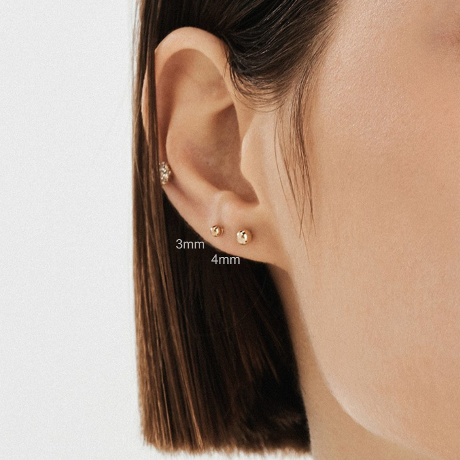 Miniatura: 14K SOLID GOLD BALL PIERCING, 3mm-4mm-5mm-6mm