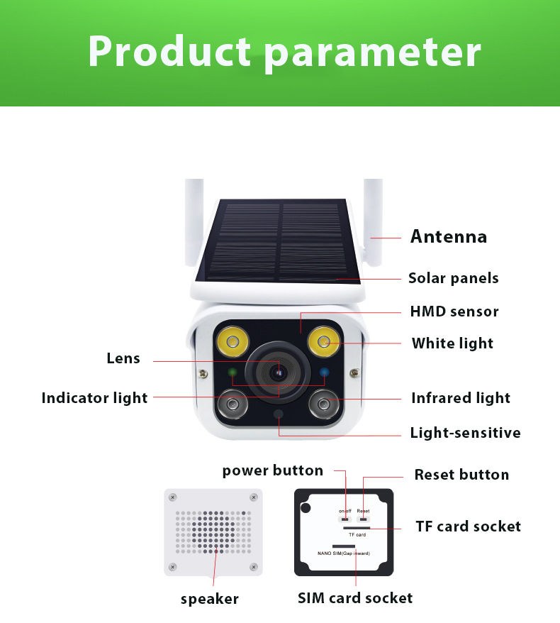 Miniatura: IP Security Monitoring Outdoor IP66 Wireless 1080P Solar CCTV Camera