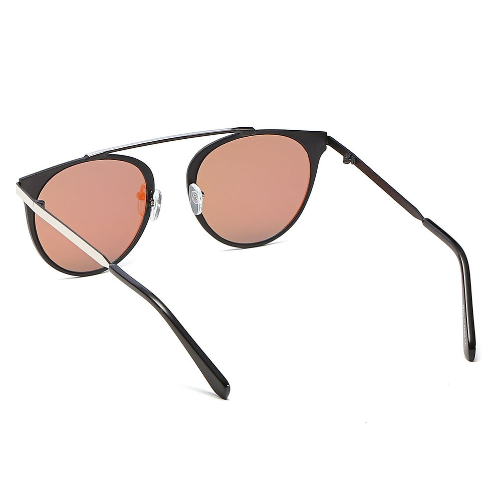 Miniatura: FRISCO | Modern Horn Rimmed Metal Frame Round Sunglasses