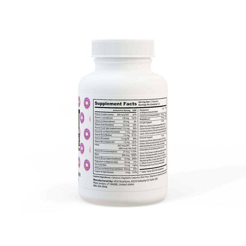 Multivitamin for Women Supplement (60 Capsules) - Dohnut Farms 