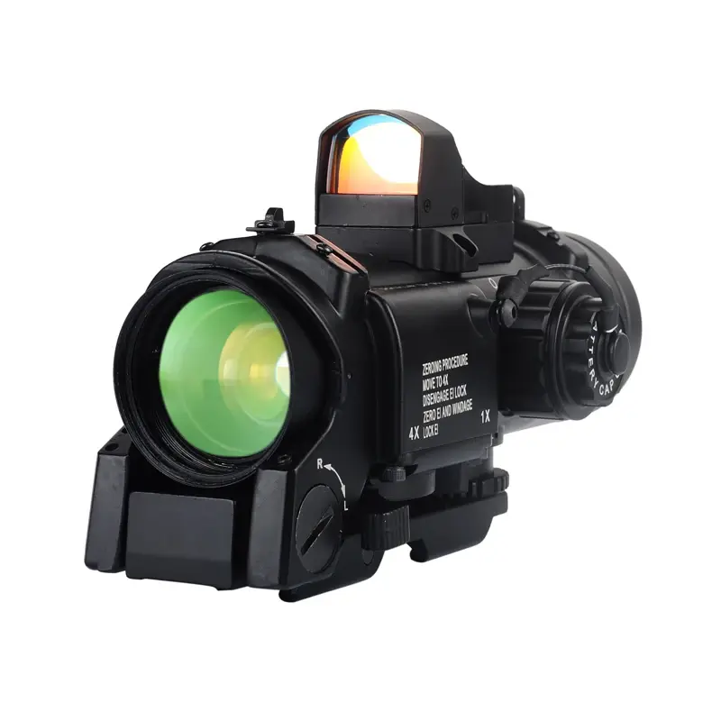 Tactical Optics Riflescope 1x-4x Fixed Dual Purpose Scope With Mini Red Dot