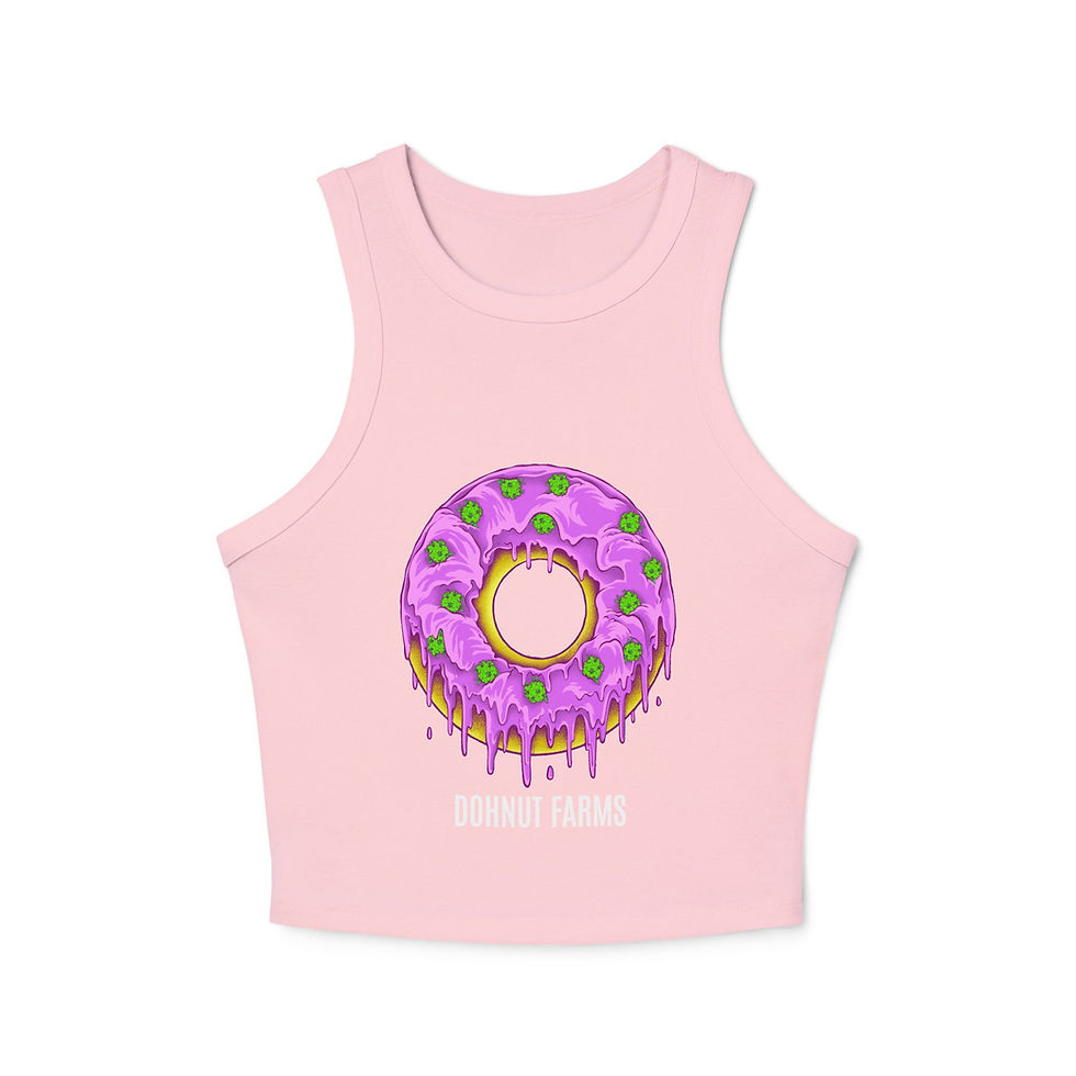 Dohnut Farms Women's Micro Rib Racer Tank Top