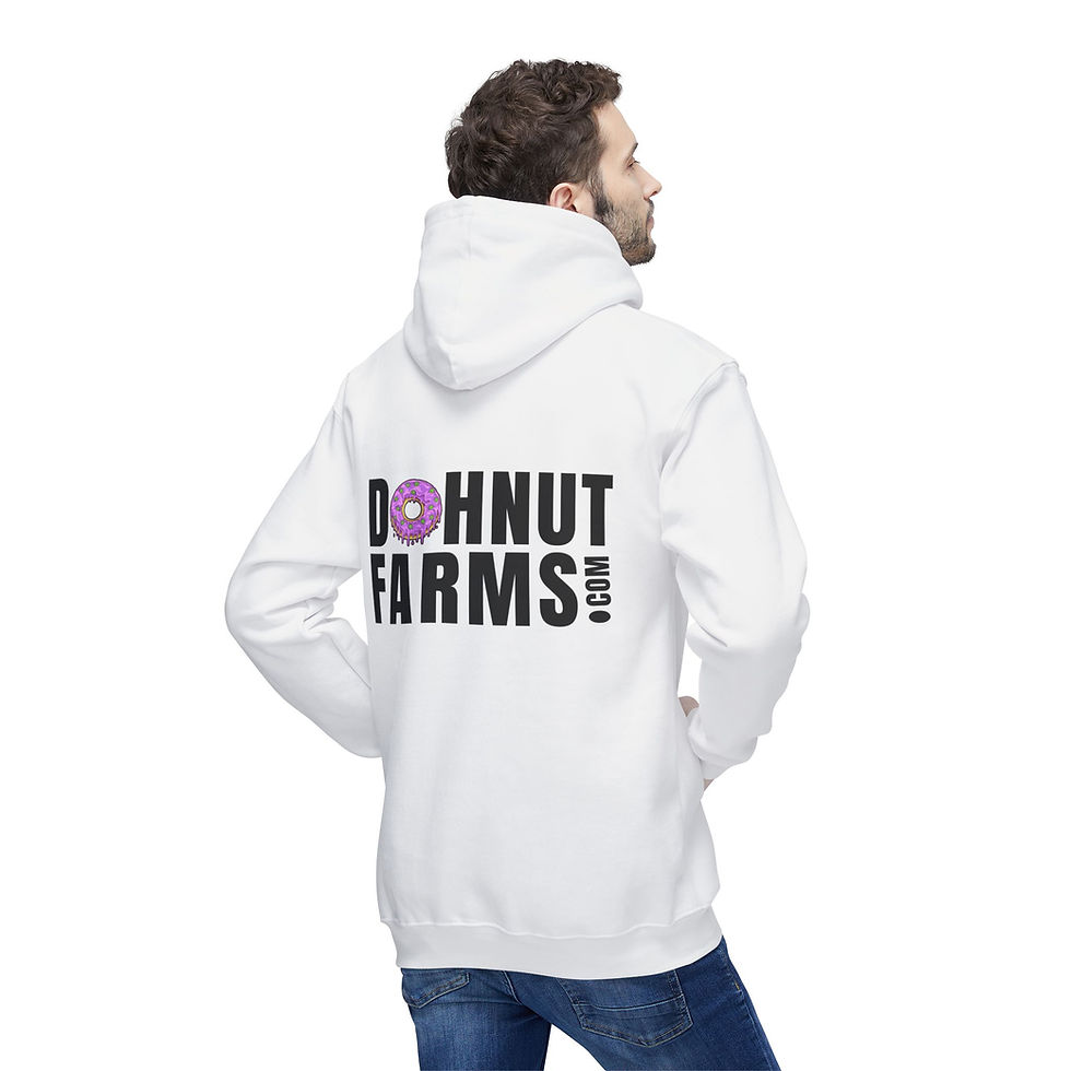 Dohnut Farms Unisex Hooded Sweatshirt, Made in US