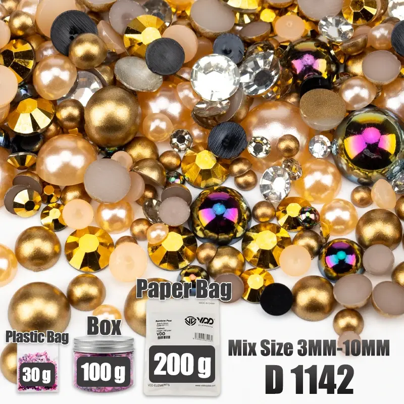 Miniatura: Size ABS Half Round Pearls Flatback Beads Color Resin