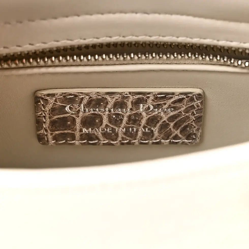 Thumbnail: Christian Dior  Mini Lady Dior Niloticus Crocodile Himalaya LIMITED EDITION