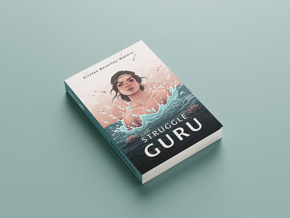 Photo of Struggle Guru book cover, featuring exclusive cover illustration made by MadliArt