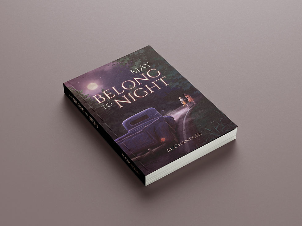 Photo of May Belong To Night book cover, featuring exclusive cover illustration made by MadliArt