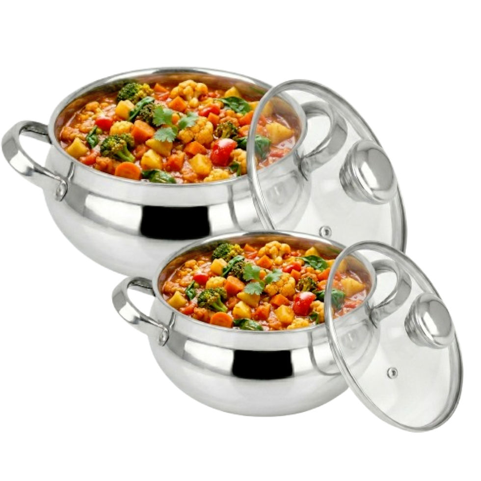 Thumbnail: Freshia Stainless Steel Hot Pot Casserole Set of 2 (1500, 2500) Double Wall Insu