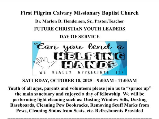 Empowering the Next Generation: Join Us for Future Christian Leaders Day of Service on October 18th 2025