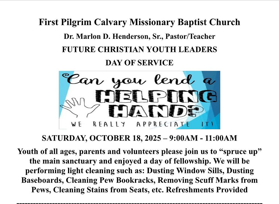 Empowering the Next Generation: Join Us for Future Christian Leaders Day of Service on October 18th 2025