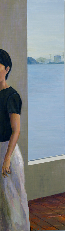 「Somewhere in Between - Building by the Seaside」90cm×25cm oil on canvas 2022