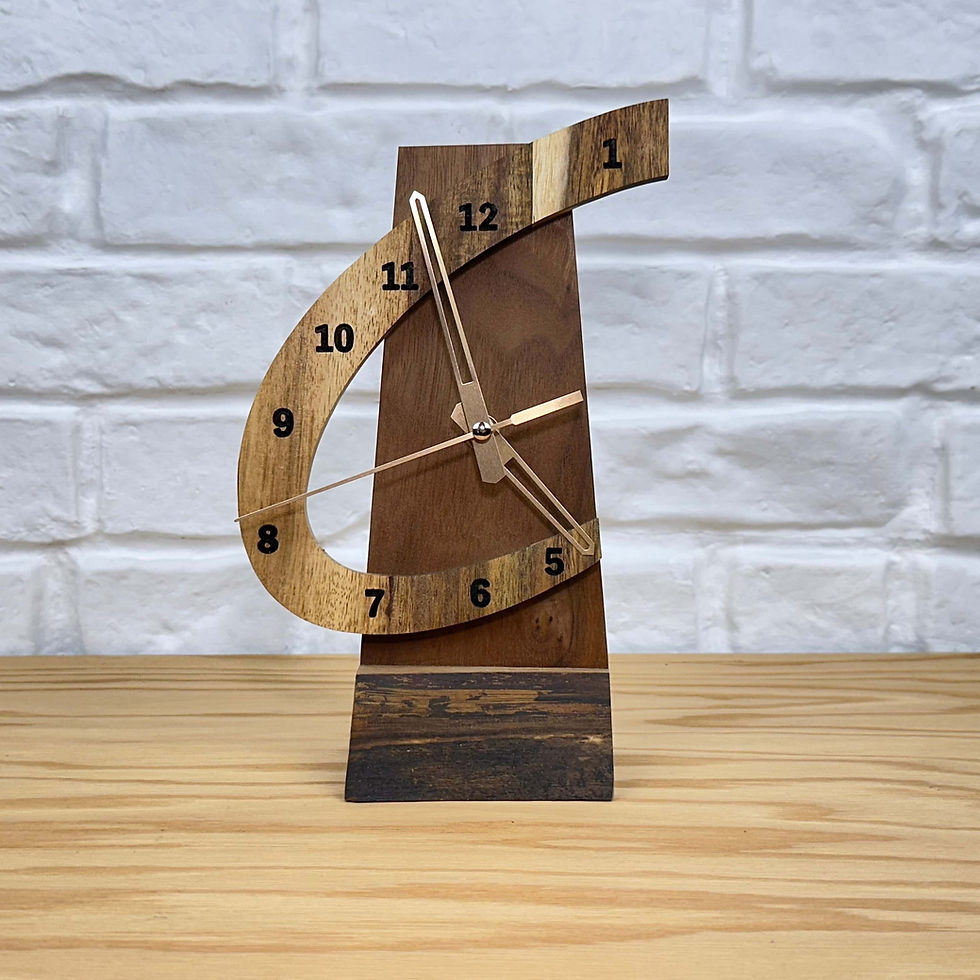 Thumbnail: The Minus 2, 3, 4 Acacia-Walnut Desk Clock